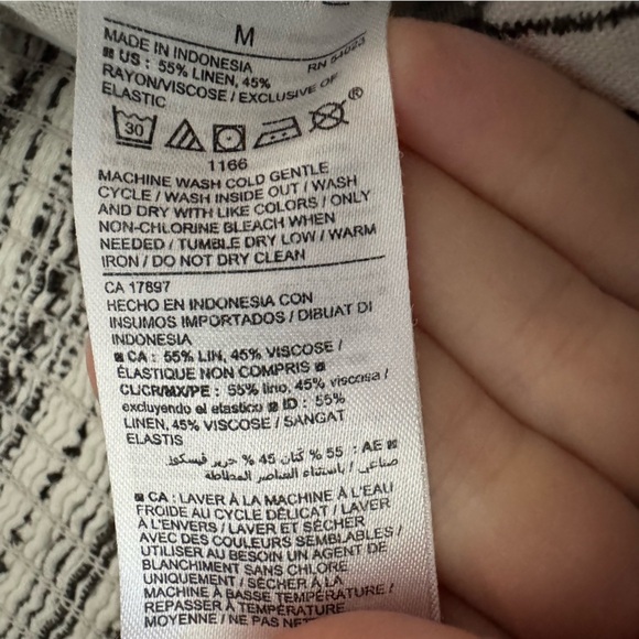 Old Navy Linen Blend Geometric Stripe Cami Wide Leg Cropped Jumpsuit size Medium - Picture 10 of 12